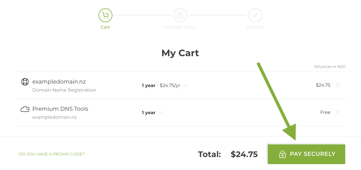 Click 'Pay Securely'