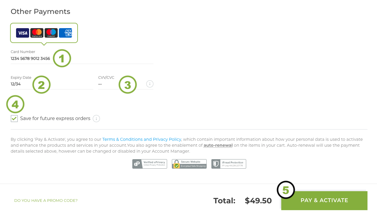 Payment details