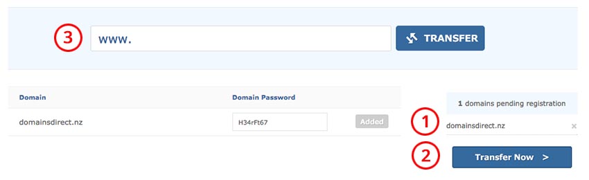 Transfer Domain step 2