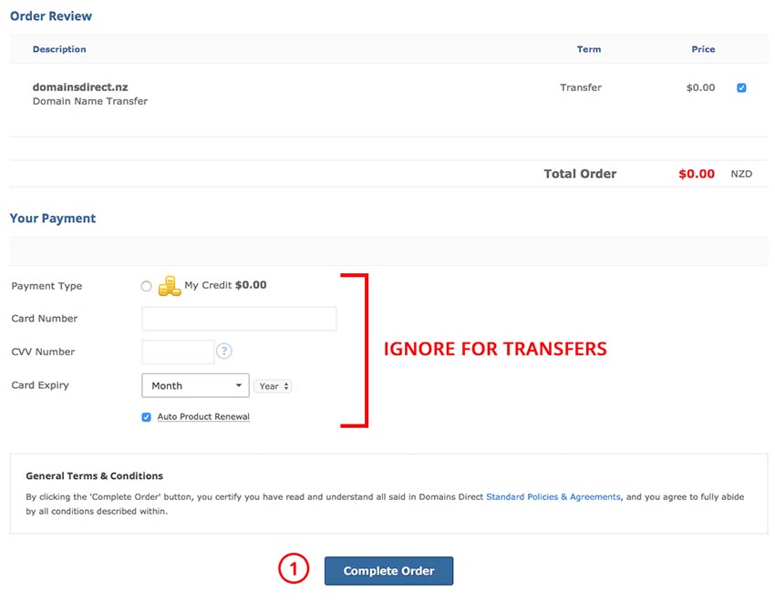 Transfer Domain step 5